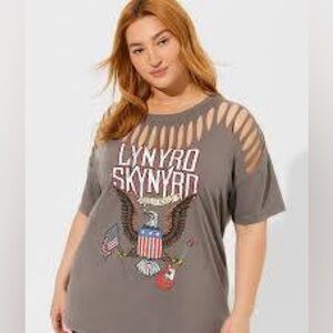 Torrid Hybrid Apparel Vintage Aesthetic Gray Lynyrd Skynyrd BandTee Size 0-XL